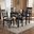 Baxton Studio Renaud Modern and Contemporary Grey Fabric Upholstered Espresso Brown Finished 5-Piece Wood Dining Set