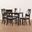 Baxton Studio Lucie Modern and Contemporary Grey Fabric Upholstered Espresso Brown Finished 5-Piece Wood Dining Set