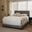 Baxton Studio Brookfield Modern And Contemporary Grey Fabric Upholstered Grid-Tufting Queen Size Bed