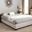Baxton Studio Elizabeth Modern And Contemporary Beige Fabric Upholstered Panel-Stitched Queen Size Platform Bed