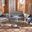 Aboka 4 Piece Living Set in Grey