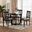 Aggie Fabric and Wood 5-Piece Dining Set In Grey and Dark Brown
