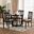 Aggie Fabric and Wood 5-Piece Dining Set In Sand and Dark Brown