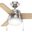 Aker 36 Inch Ceiling Fan with LED Light Kit and Pull Chain In Brushed Nickel and American Walnut