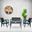 Alaska 4-Piece Seating Set with Cushions In Anthracite and Teal