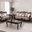 Albacete Living Room Set In Dark Cherry and Brown