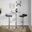 Ale Bistro Round Adjustable Bar Set with Oval Footrest In Silver and Brown