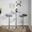 Ale Bistro Round Adjustable Bar Set with Oval Footrest In Silver and Grey