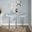 Ale Bistro Round Adjustable Bar Set with Oval Footrest In Silver and White