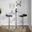 Ale Bistro Square Adjustable Bar Set with Oval Footrest In Silver and Black