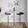 Ale Bistro Square Adjustable Bar Set with Oval Footrest In Silver and Brown