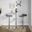 Ale Bistro Square Adjustable Bar Set with Oval Footrest In Silver and Grey