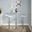 Ale Bistro Square Adjustable Bar Set with Oval Footrest In Silver and White