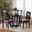Alena Fabric and Wood 5-Piece Dining Set In Grey and Dark Brown