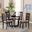 Alena Fabric and Wood 5-Piece Dining Set In Sand and Dark Brown