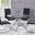 Alison 5 Piece Modern Glass Top Dinette Set In Black