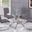 Alison 5 Piece Modern Glass Top Dinette Set In Gray