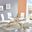 Alison 5 Piece Modern Glass Top Dinette Set In White And Gold