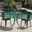 Ambrosia 3-Piece Bistro Set with Leaf Motifs Top and Seat In Black