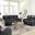 Angelo Italian Leather Match Power Reclining Living Room Set In Black