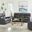 Angelo Italian Leather Match Power Reclining Living Room Set In Gunmetal