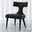 Anvil Back Dining Chair In Black Leather