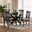 April Fabric and Wood 5-Piece Dining Set In Grey and Dark Brown
