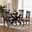 April Fabric and Wood 5-Piece Dining Set In Sand and Dark Brown