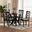 Ariane Fabric and Wood 5-Piece Dining Set In Grey and Dark Brown