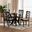 Ariane Fabric and Wood 5-Piece Dining Set In Sand and Dark Brown