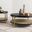 Arini Round Occasional Table Set In Natural and Black