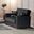 Armada Upholstered Convertible Loveseat with Storage In Black and Dark Gray