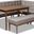 Arvid Mid-Century Modern Gray Fabric Upholstered 4-Piece Wood Dining Nook Set