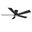 Ascender 48 Inch 5-Blade Flush Mount Smart Ceiling Fan with LED Light and Remote In Walnut and Black