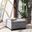 Aspen Button Tufted Storage Ottoman In Charcoal