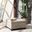 Aspen Button Tufted Storage Ottoman In Sand