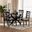 Aspen Fabric and Wood 5-Piece Dining Set In Grey and Dark Brown