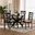 Aspen Fabric and Wood 5-Piece Dining Set In Sand and Dark Brown