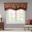 Aubrey Jacquard Window Rod Pocket Valance with Beads In Burgundy