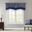 Aubrey Jacquard Window Rod Pocket Valance with Beads In Navy