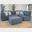 Austin 5 Piece Flexible Slipcover Modular Sofa Set with Square Leg In Blue