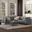 Ava Woven Performance Fabric Corner Sectional In Pebble Grey