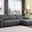 Aviana Chenille Fabric Sectional In RAF Chaise in Dark Gray