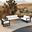 Avion 3 Piece Sofa Loveseat Set In Canvas Natural and Black
