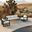Avion 3 Piece Sofa Set In Canvas Natural and Black