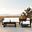 Avion 3 Piece Sofa Set with Coffee Table In Canvas Natural and Black