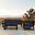 Avion 3 Piece Sofa Set with Coffee Table In Spectrum Indigo and Black