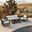 Avion 4 Piece Sofa Set In Canvas Natural and Black