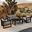 Avion Classic 4 Piece Loveseat Set In Canvas Charcoal and Black
