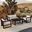 Avion Classic 4 Piece Loveseat Set In Cast Silver and Black